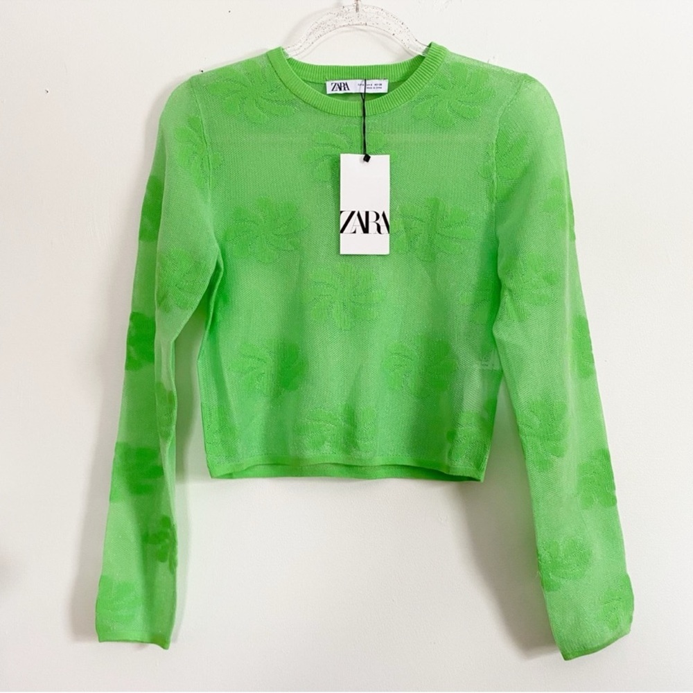 Zara Green Mesh Top Small